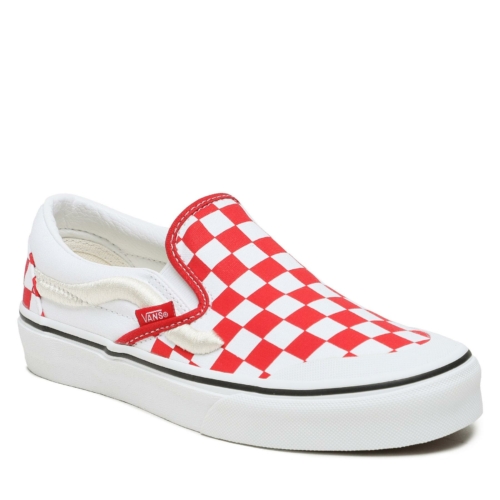 Vans Classic Slip On 138 Rouge Red Checkerboard Chaussures Homme vue2