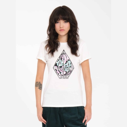 Volcom Radical Daze Star White T shirt a manches courtes Femme