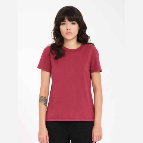 Volcom Solid Stone Wine T shirt a manches courtes Femme