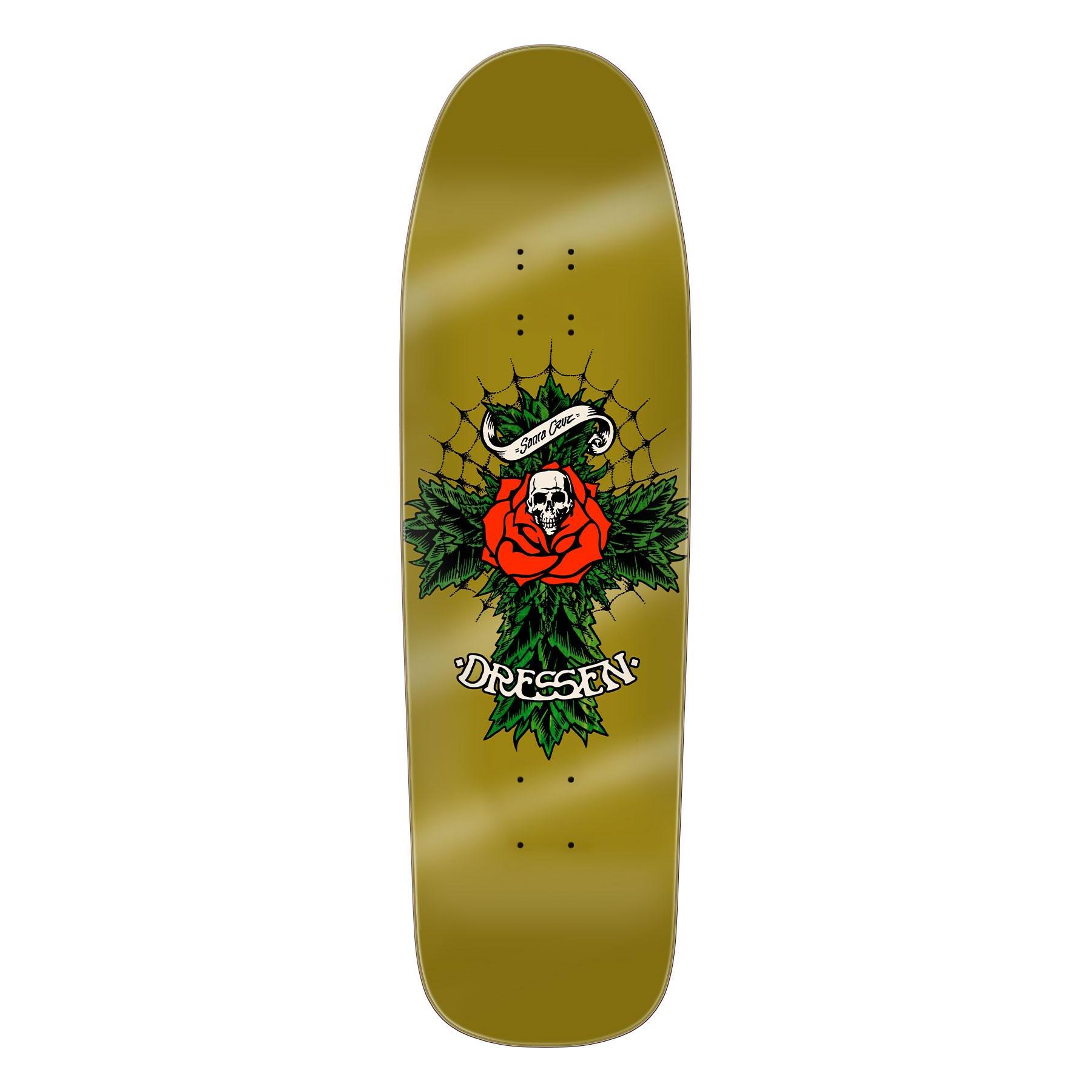 Santa Cruz Dressen Rose Cross Two Shaped Deck Planche de skateboard 9 5