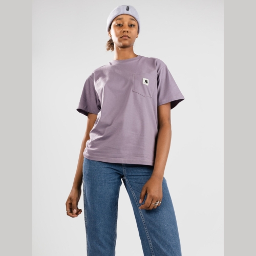 Carhartt Wip Pocket Glassy Purple T shirt manches courtes Femme