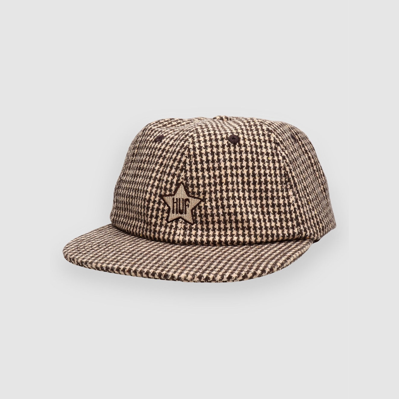 Casquette HUF One Star Houndstooth 6 Oatmeal