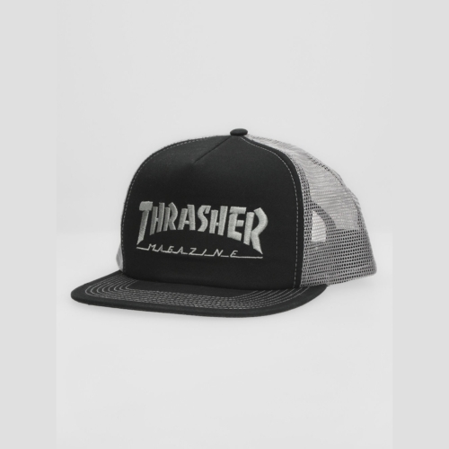 Casquette Thrasher Logo Embroidedred Mesh Black Grey