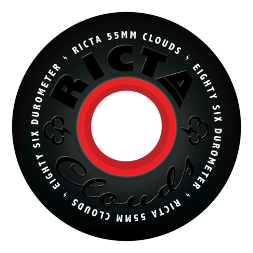 Ricta Clouds Black Red 55mm Roues de skateboard 86a