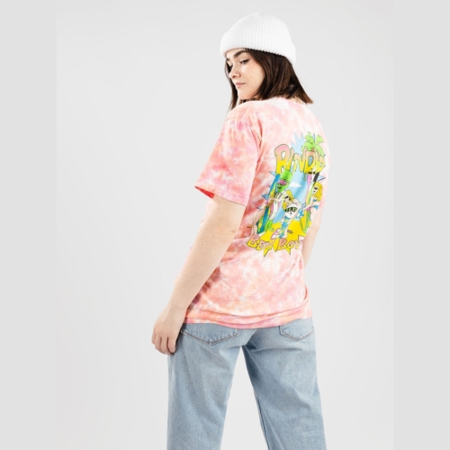 Ripndip Beach Boys Pink Orange Tiedye T shirt manches courtes Femme