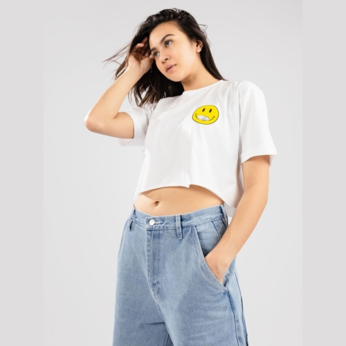 Ripndip Everything Will Be Okay Cropped Baby White T shirt manches courtes Femme vue2