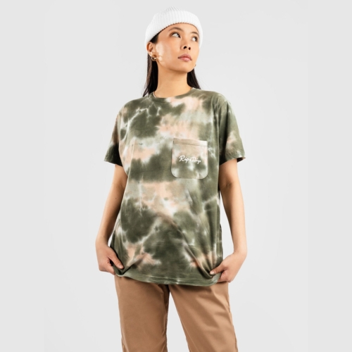 Ripndip Nerma Lisa Pocket Olive Orange Acid Wash T shirt manches courtes Femme vue2