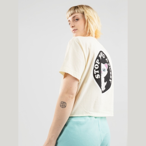 Ripndip Stop Being A Pussy Cropped Natural T shirt manches courtes Femme vue2