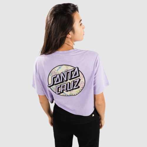 Santa Cruz Tubular Garden Crop Lavender Acid Wash T shirt manches courtes Femme