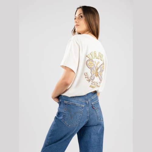 Vans Paisley Fly BFF Marshmallow White T shirt manches courtes Femme
