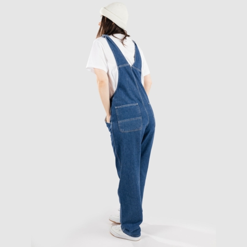 Carhartt Wip Bib Overall Straight Dungaree Stone Washed Blue Jeans Femme vue2