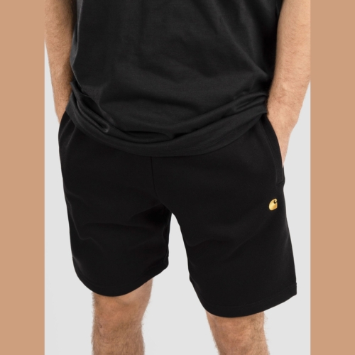 Carhartt Wip Chase Sweat Black Gold Short Homme