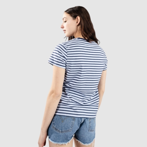 Levi s Perfect Tea Stripe Brunnera Blue T shirt manches courtes Femmes vue2