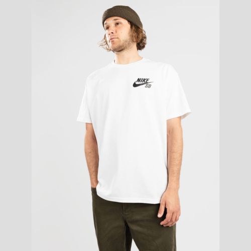 Nike Sb Logo White Black T shirt manches courtes Hommes et Femmes