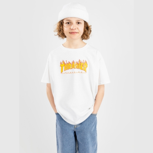 Thrasher Flame Kids White T shirt manches courtes Kids