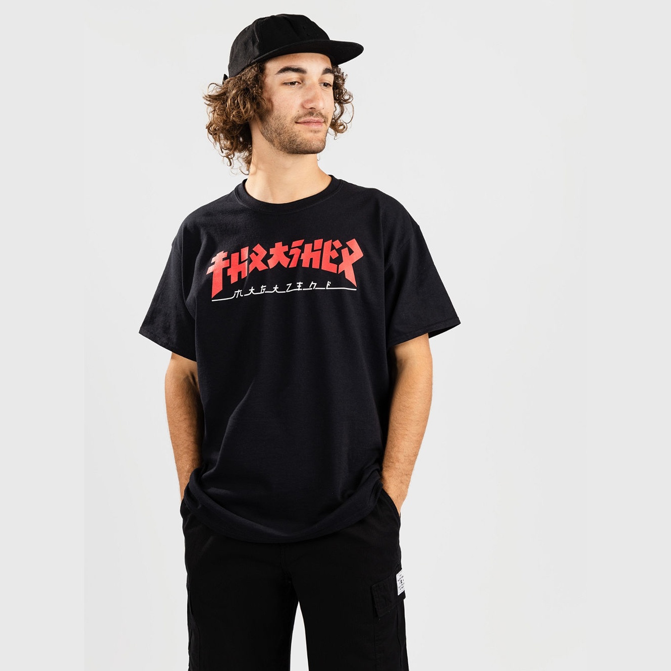Thrasher Godzilla Black T shirt manches courtes Hommes et Femmes