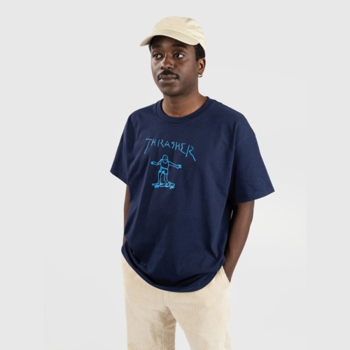Thrasher Gonz Navy Lightblue T shirt manches courtes Streetwear