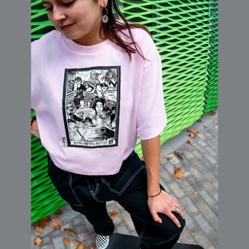 Volcom Drumstone Lilac Ash T shirt crop top a manches courtes Femme