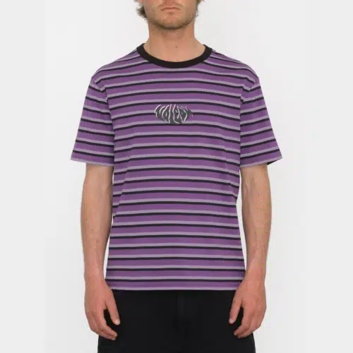 Volcom Rayeah Stripe Deep Purple T shirt a manches courtes Homme