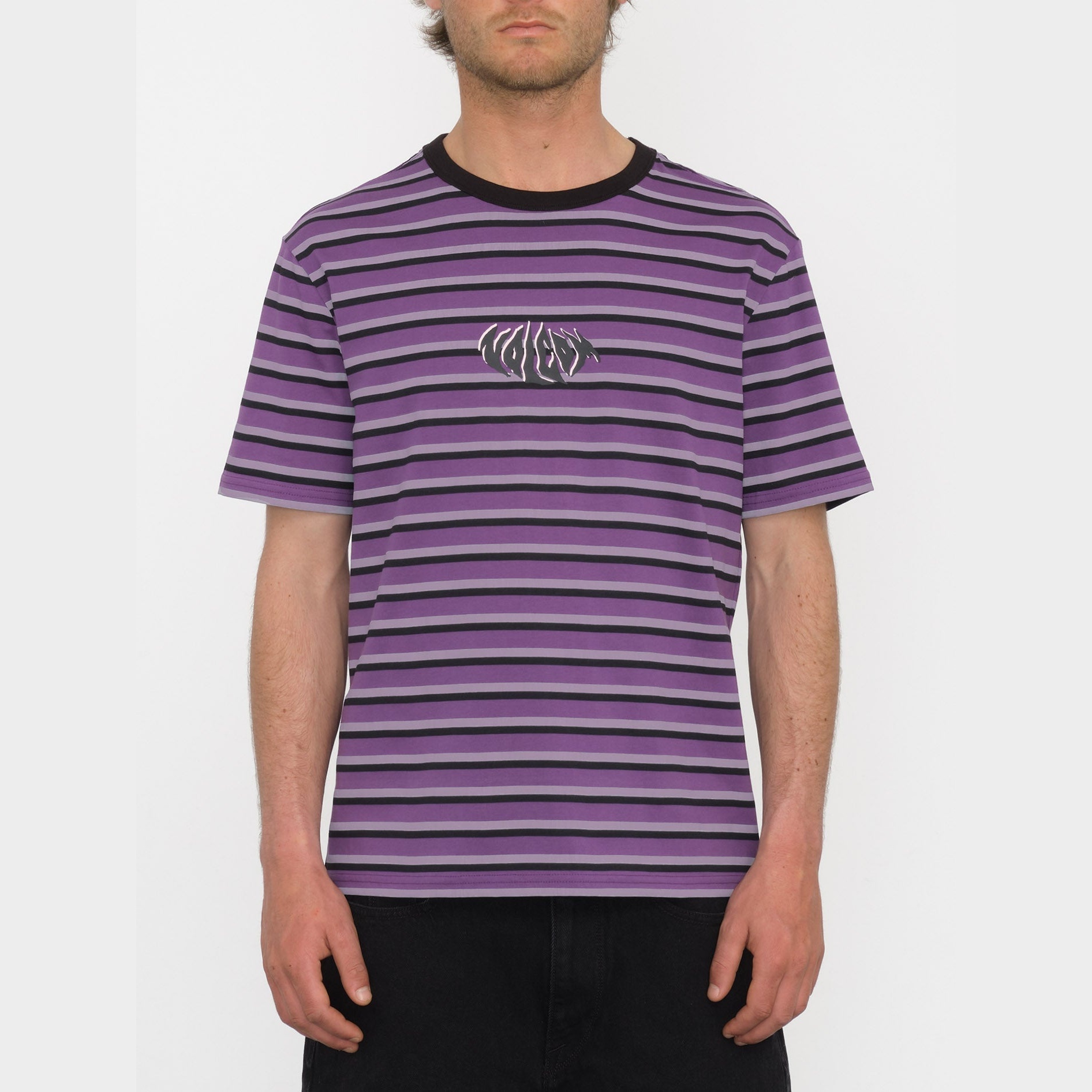 Volcom Rayeah Stripe Deep Purple T shirt a manches courtes Homme