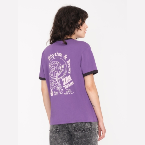 Volcom Truly Ringer Deep Purple T shirt a manches courtes Femme
