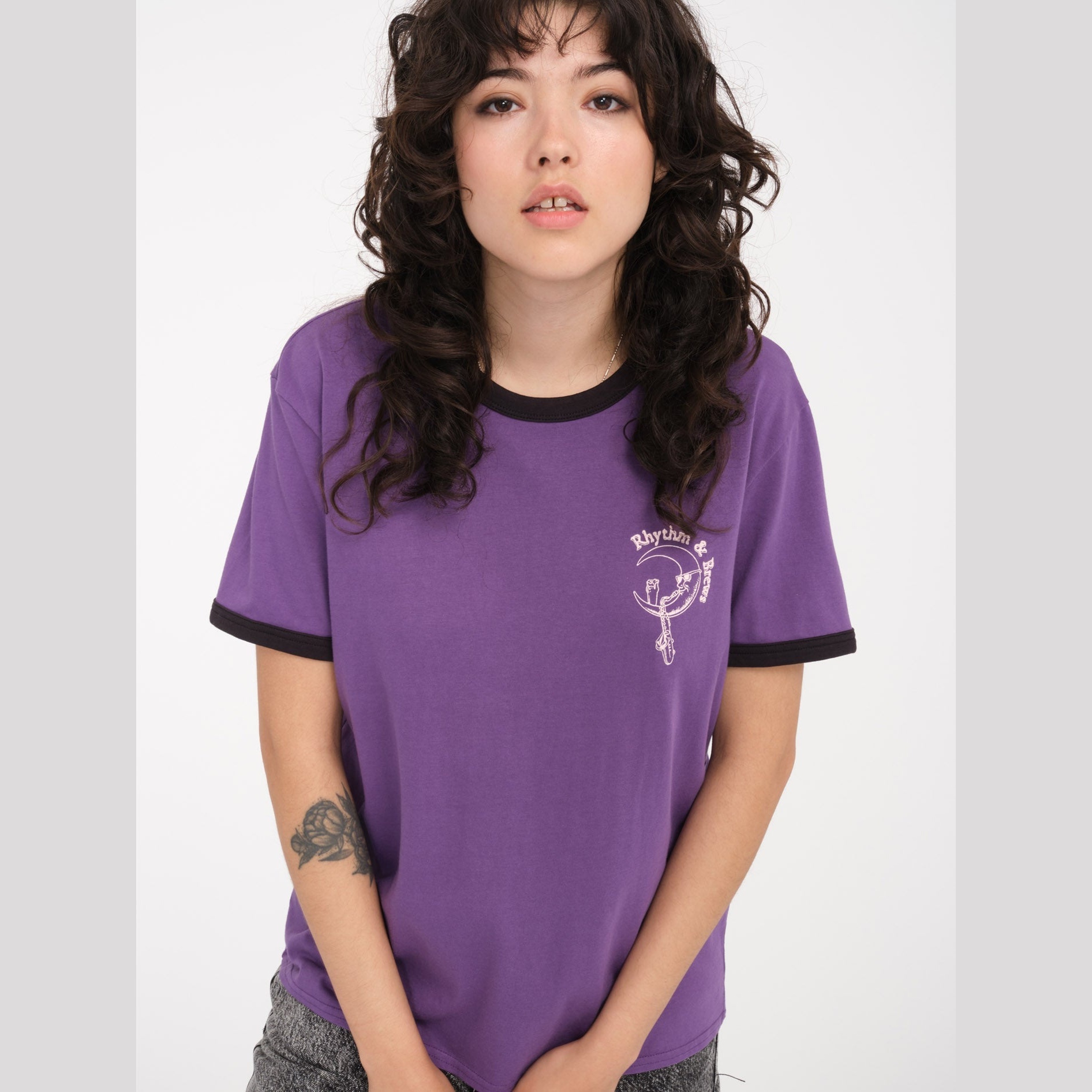 Volcom Truly Ringer Deep Purple T shirt a manches courtes Femme vue2