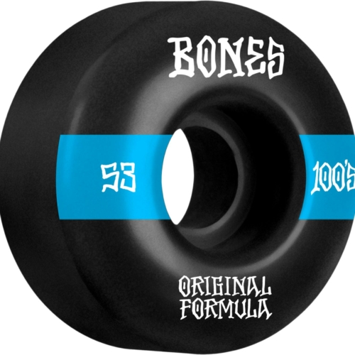 Bones 100 S V4 14 Black Wide 53mm Roues de skateboard 100a