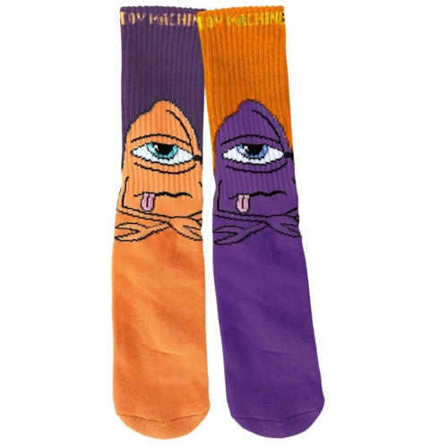 Paire de chaussettes Toy Machine Socks Bored Sect Crew Purple Orange