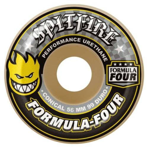 Spitfire F4 Conical Yellow Print 56mm Roues de skateboard 99d