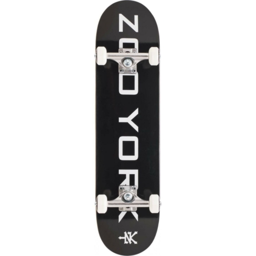 zoo york og 95 logo block black white skateboard complet 7 75
