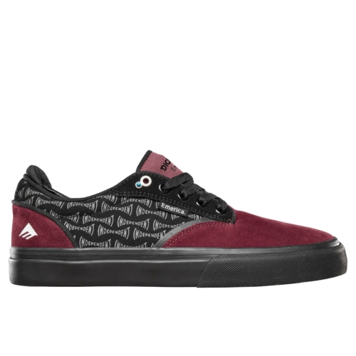 Emerica Dickson X Independent Red Black Skateshoes Rouge