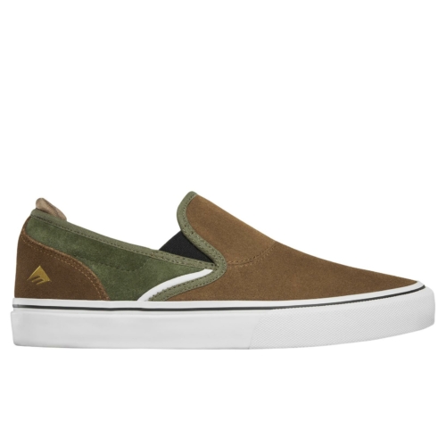 Emerica Wino G6 Slip On Brown Green Skateshoes Marron